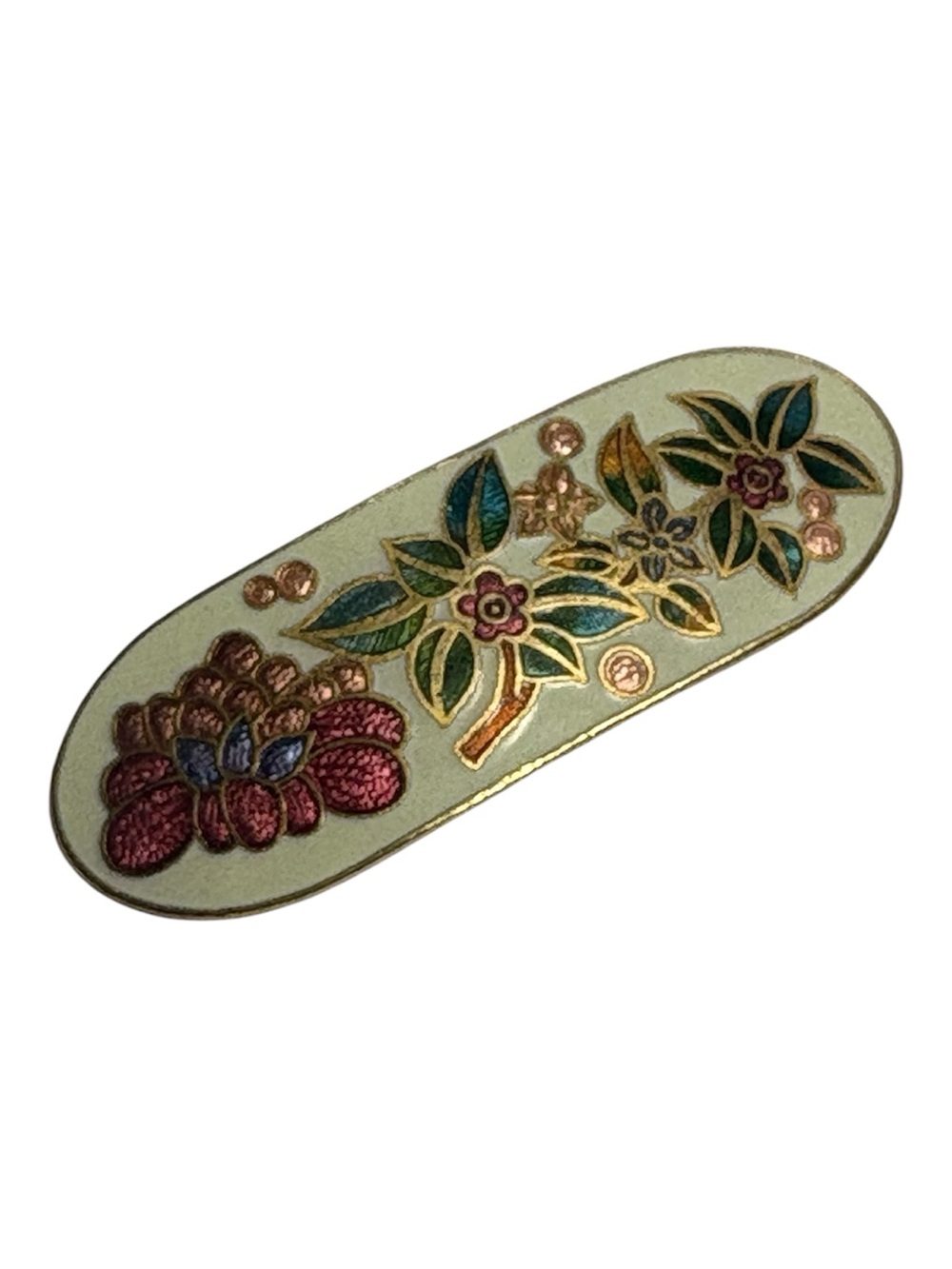 Floral Enamel Cloisonné  Belt Buckle